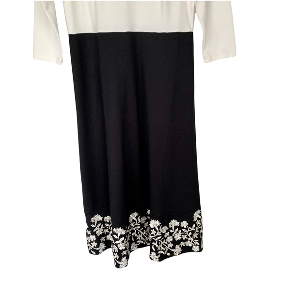 J. Jill X Christian Siriano Ponte Knit Embroidered Floral Midi Dress Size XS - Picture 4 of 10